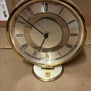 Elegant Gold and Silver Table Clock